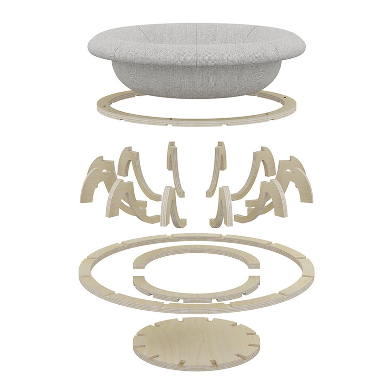 Modern Minimalist Cylindrical Round Gyroscope Multi-Layer Plywood Fabric Cat Bed For Bedroom Cuvalon