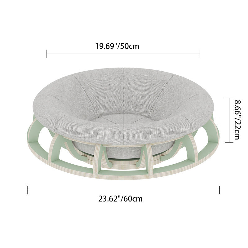 Modern Minimalist Cylindrical Round Gyroscope Multi-Layer Plywood Fabric Cat Bed For Bedroom Cuvalon