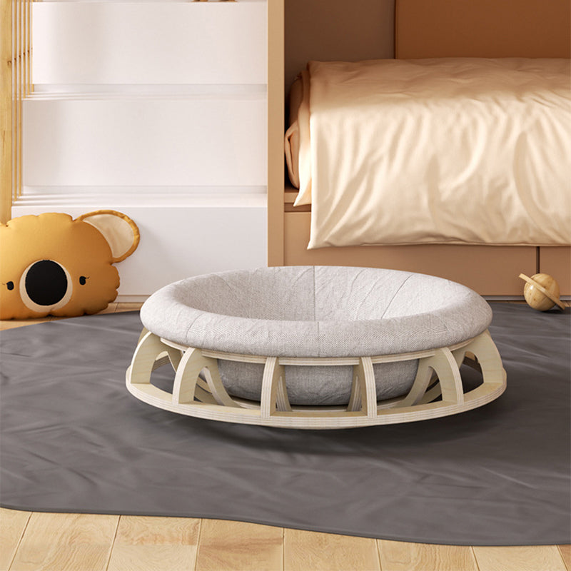 Modern Minimalist Cylindrical Round Gyroscope Multi-Layer Plywood Fabric Cat Bed For Bedroom Cuvalon