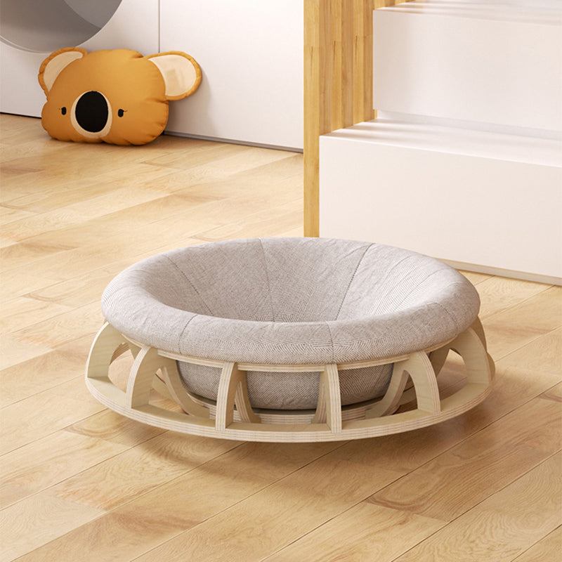 Modern Minimalist Cylindrical Round Gyroscope Multi-Layer Plywood Fabric Cat Bed For Bedroom Cuvalon
