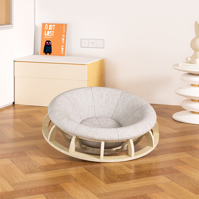 Modern Minimalist Cylindrical Round Gyroscope Multi-Layer Plywood Fabric Cat Bed For Bedroom Cuvalon