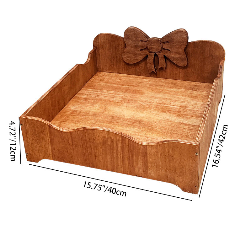 Contemporary Creative Rectangular Bow-Shaped Poplar Wood Cat Bed & Dog Bed For Bedroom Cuvalon