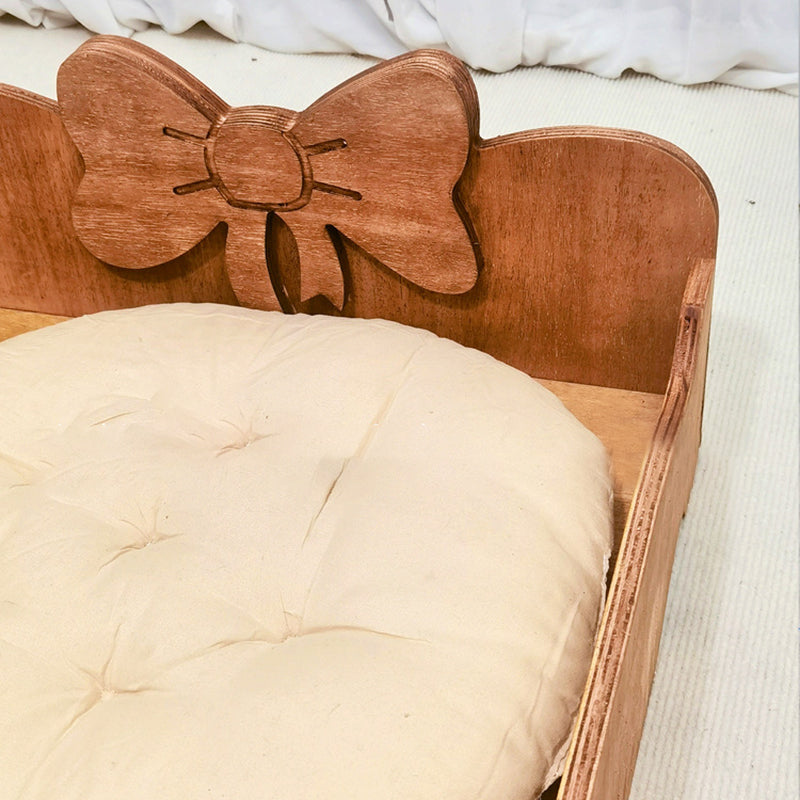 Contemporary Creative Rectangular Bow-Shaped Poplar Wood Cat Bed & Dog Bed For Bedroom Cuvalon