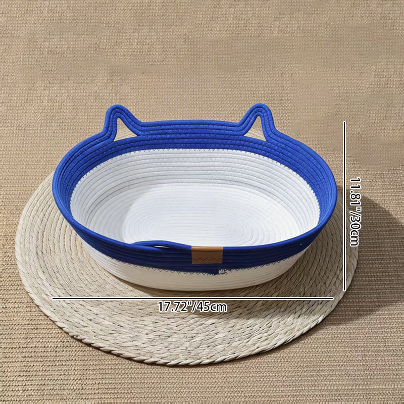 Contemporary Creative Cylindrical Cat Ear Design Cotton Linen Cat Bed With Toy Ball For Bedroom Cuvalon