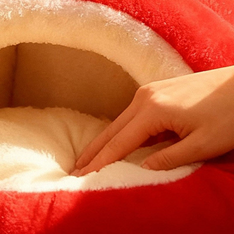 Contemporary Creative Spherical Apple-Shaped Velvet Anti-Slip Dotted Oxford Fabric Dog Bed & Cat Bed For Bedroom Cuvalon