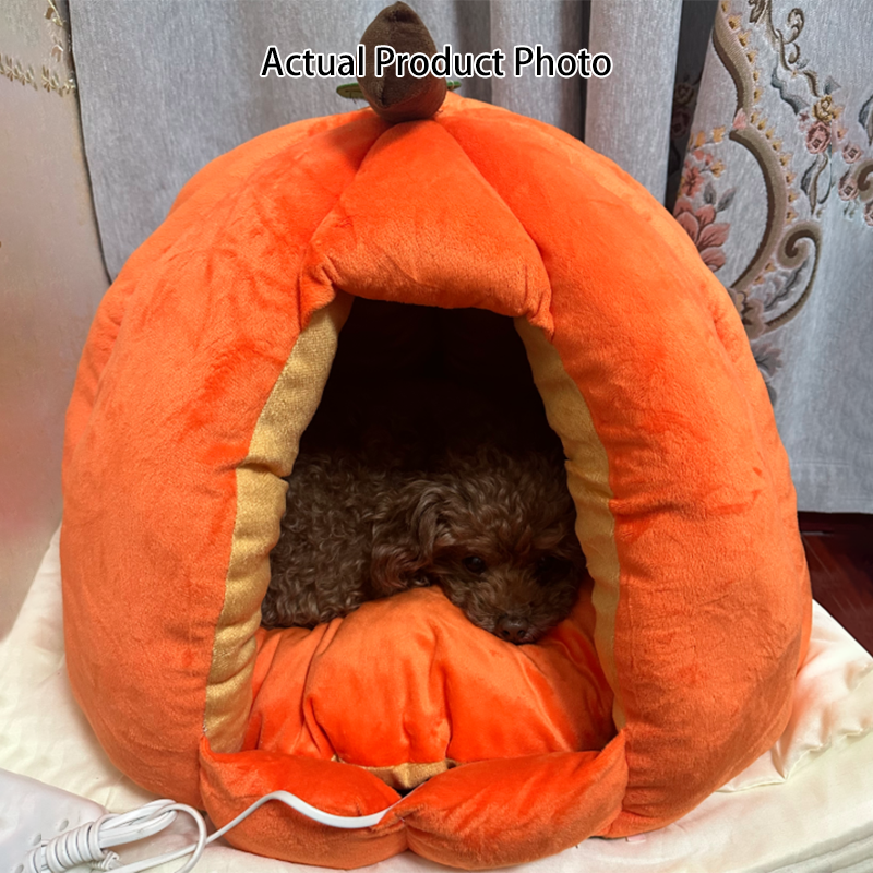 Contemporary Creative Spherical Pumpkin-Shaped Mongolian Yurt Velvet Anti-Slip Dotted Fabric Dog Bed & Cat Bed For Bedroom Cuvalon