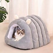 Modern Minimalist Cylindrical Caterpillar Design Velvet Anti-Slip Dotted Fabric Cat Bed Dog Bed With Toy Ball For Bedroom Cuvalon