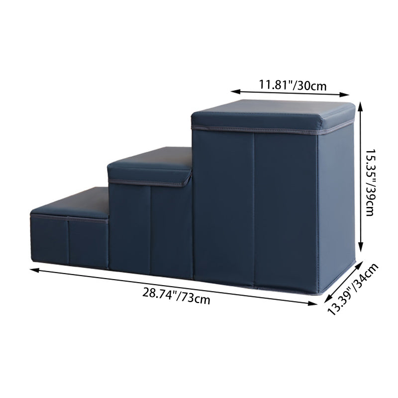 Modern Minimalist Rectangular Stair Steps Tech Fabric Medium Density Fiberboard Oxford Fabric Cat Bed Dog Bed 2-Storage For Bedroom Cuvalon