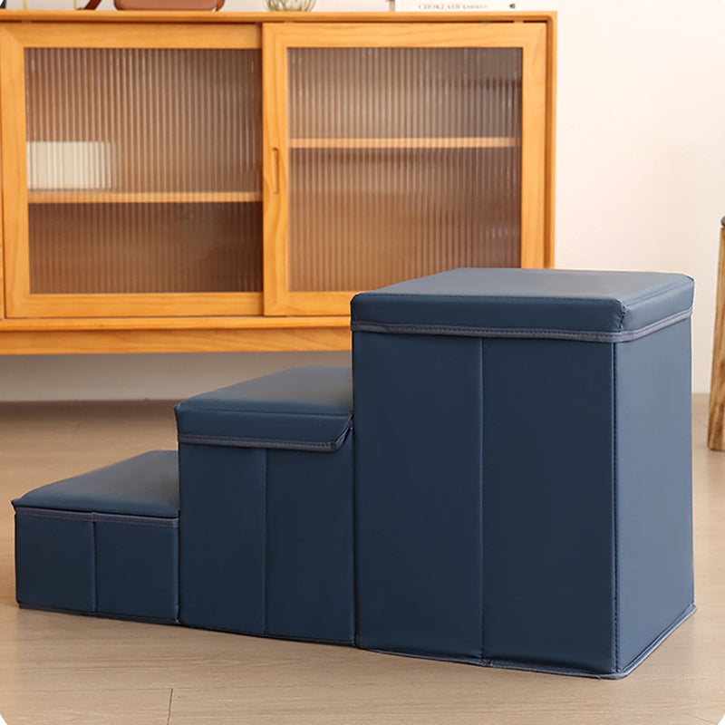 Modern Minimalist Rectangular Stair Steps Tech Fabric Medium Density Fiberboard Oxford Fabric Cat Bed Dog Bed 2-Storage For Bedroom Cuvalon