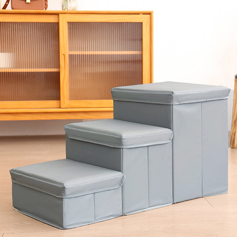 Modern Minimalist Rectangular Stair Steps Tech Fabric Medium Density Fiberboard Oxford Fabric Cat Bed Dog Bed 2-Storage For Bedroom Cuvalon