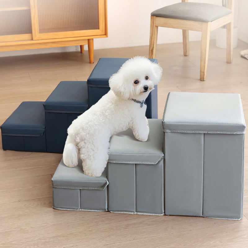 Modern Minimalist Rectangular Stair Steps Tech Fabric Medium Density Fiberboard Oxford Fabric Cat Bed Dog Bed 2-Storage For Bedroom Cuvalon