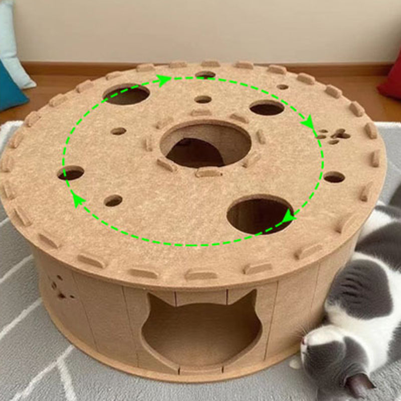 Contemporary Creative Cylindrical Donut-Shaped Porous Design Felt Tunnel Cat Bed For Bedroom Cuvalon