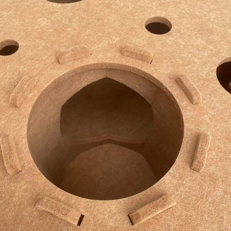 Contemporary Creative Cylindrical Donut-Shaped Porous Design Felt Tunnel Cat Bed For Bedroom Cuvalon