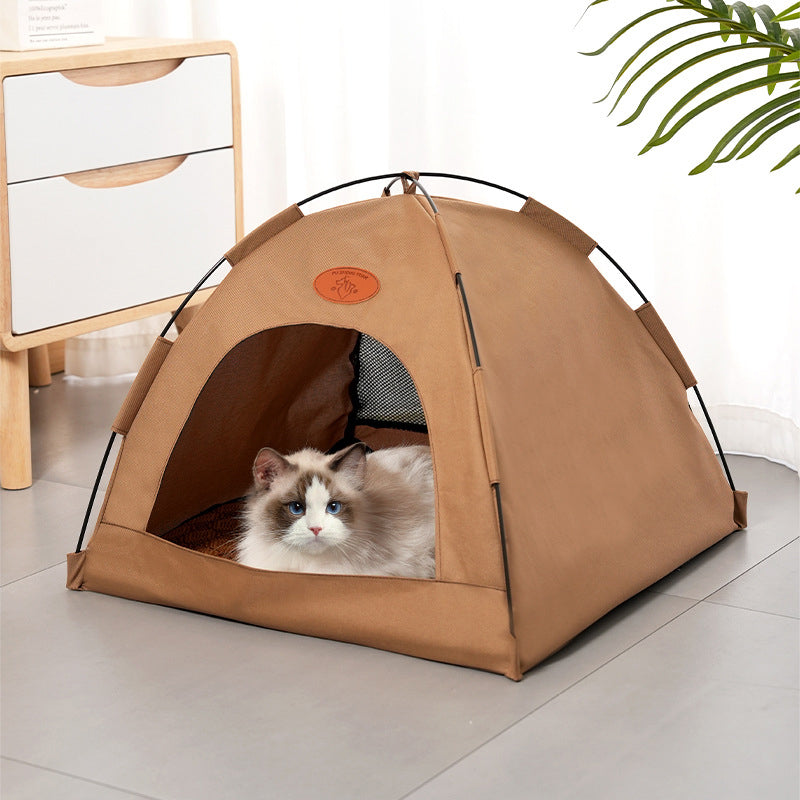 Modern Minimalist Curved Hemispherical Oxford Fabric Bamboo Mat Memory Steel Mesh Fabric Anti-Slip Dotted Fabric Camping Cat Bed For Bedroom Cuvalon