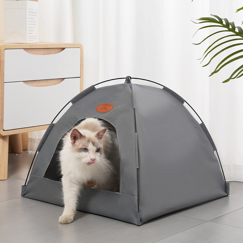 Modern Minimalist Curved Hemispherical Oxford Fabric Bamboo Mat Memory Steel Mesh Fabric Anti-Slip Dotted Fabric Camping Cat Bed For Bedroom Cuvalon