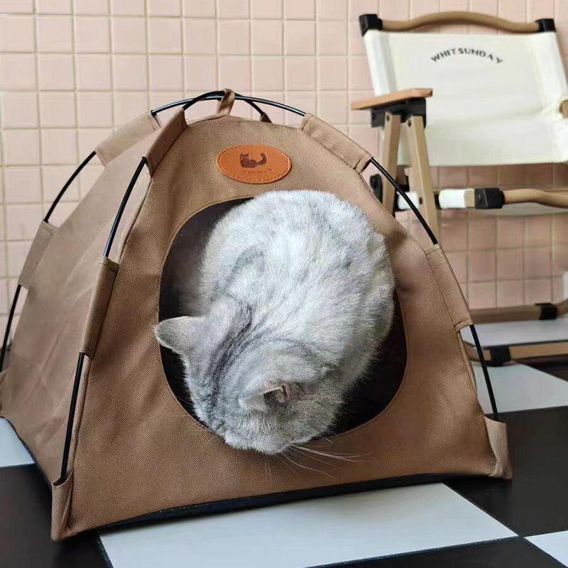 Modern Minimalist Curved Hemispherical Oxford Fabric Bamboo Mat Memory Steel Mesh Fabric Anti-Slip Dotted Fabric Camping Cat Bed For Bedroom Cuvalon