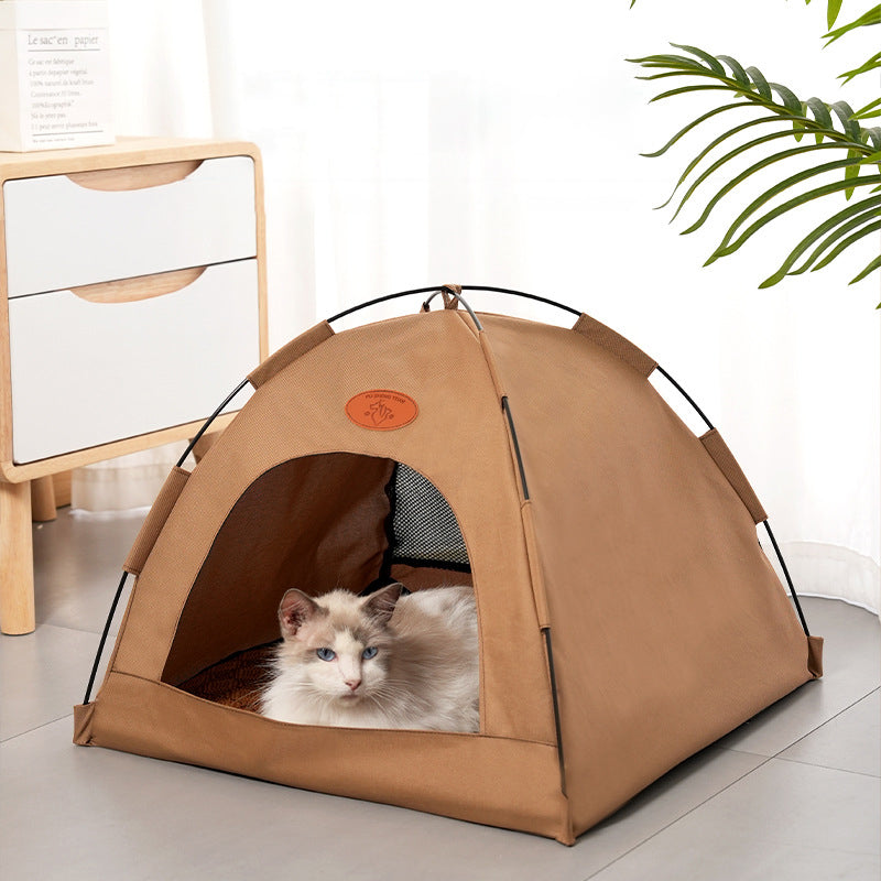 Modern Minimalist Curved Hemispherical Oxford Fabric Bamboo Mat Memory Steel Mesh Fabric Anti-Slip Dotted Fabric Camping Cat Bed For Bedroom Cuvalon