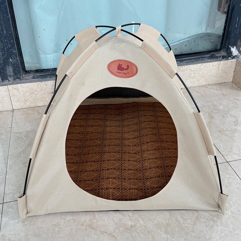 Modern Minimalist Curved Hemispherical Oxford Fabric Bamboo Mat Memory Steel Mesh Fabric Anti-Slip Dotted Fabric Camping Cat Bed For Bedroom Cuvalon