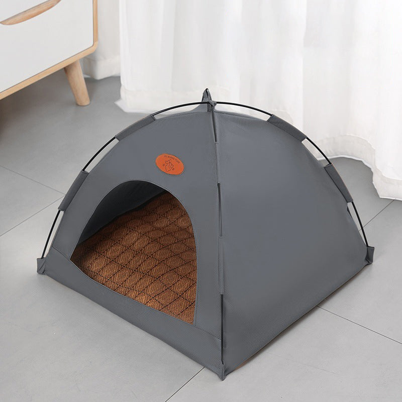 Modern Minimalist Curved Hemispherical Oxford Fabric Bamboo Mat Memory Steel Mesh Fabric Anti-Slip Dotted Fabric Camping Cat Bed For Bedroom Cuvalon