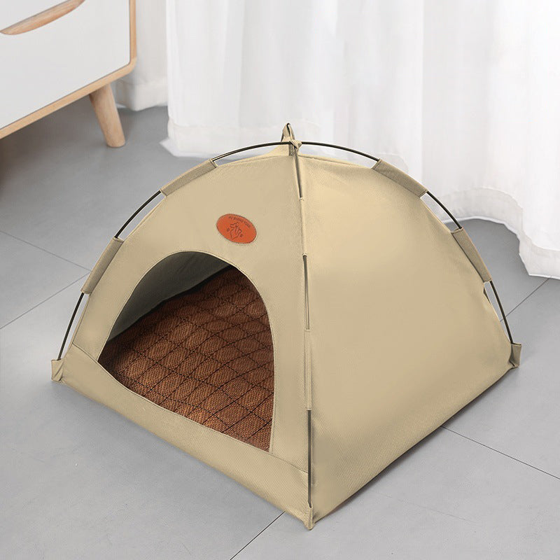 Modern Minimalist Curved Hemispherical Oxford Fabric Bamboo Mat Memory Steel Mesh Fabric Anti-Slip Dotted Fabric Camping Cat Bed For Bedroom Cuvalon