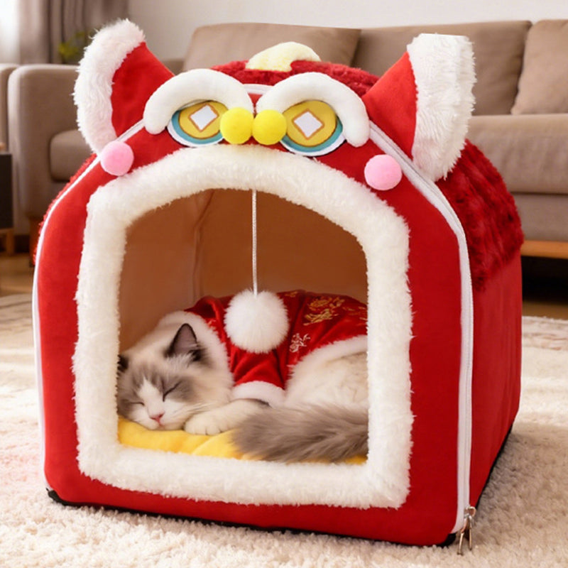 Contemporary Creative Curved Cat Ear Design Velvet Anti-Slip Dotted Fabric Handheld Cat Bed Toy Ball For Bedroom Cuvalon