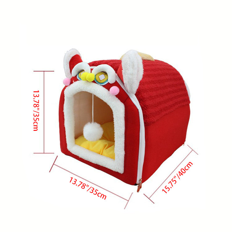 Contemporary Creative Curved Cat Ear Design Velvet Anti-Slip Dotted Fabric Handheld Cat Bed Toy Ball For Bedroom Cuvalon