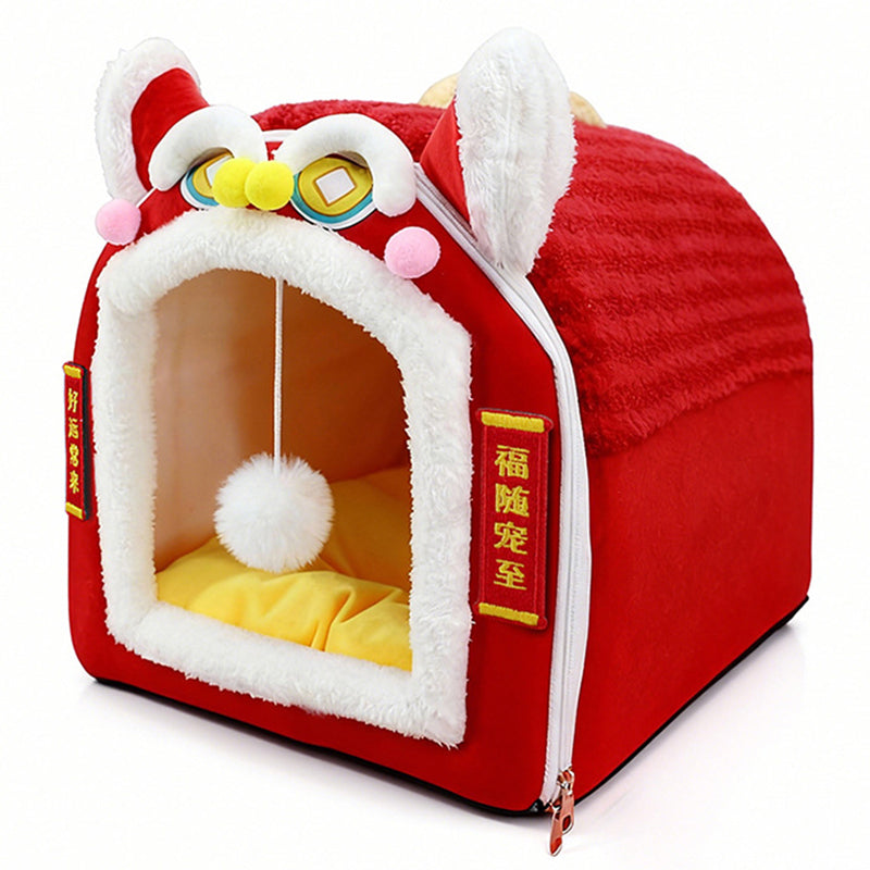 Contemporary Creative Curved Cat Ear Design Velvet Anti-Slip Dotted Fabric Handheld Cat Bed Toy Ball For Bedroom Cuvalon
