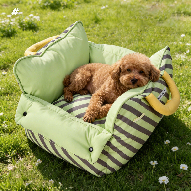 Contemporary Creative Rectangular Nylon-Woven Iron Oxford Fabric Anti-Slip Dotted Fabric Car Cat Bed Dog Bed For Bedroom Cuvalon