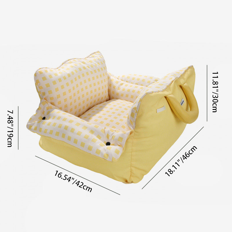Contemporary Creative Rectangular Nylon-Woven Iron Oxford Fabric Anti-Slip Dotted Fabric Car Cat Bed Dog Bed For Bedroom Cuvalon