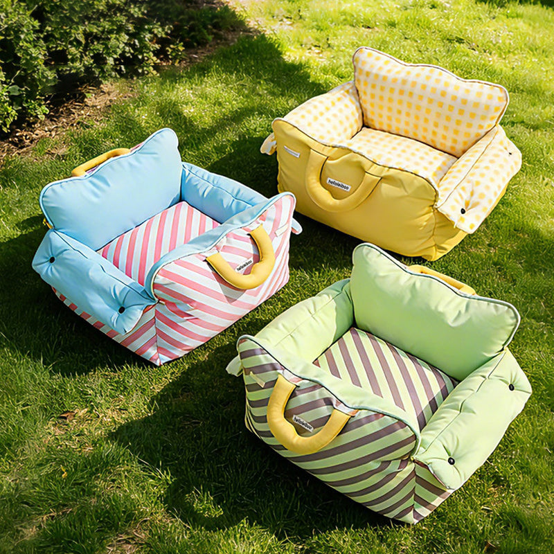 Contemporary Creative Rectangular Nylon-Woven Iron Oxford Fabric Anti-Slip Dotted Fabric Car Cat Bed Dog Bed For Bedroom Cuvalon
