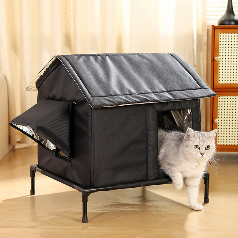 Modern Minimalist Rectangular Waterproof House Oxford Fabric Aluminum Foil Plastic Outdoor Cat Bed Dog Bed For Garden Cuvalon
