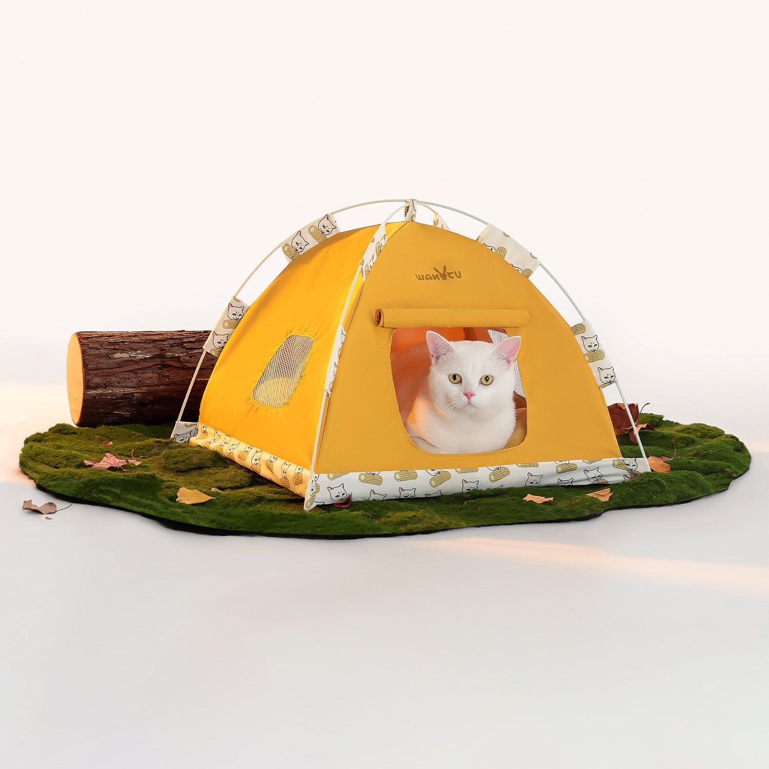 Contemporary Creative Semi-Circular Foldable Outdoor Tent Oxford Fabric Fiberglass Mesh Fabric Anti-Slip Dotted Fabric Velvet Cat Bed Dog Bed For Garden Cuvalon