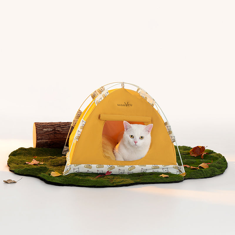 Contemporary Creative Semi-Circular Foldable Outdoor Tent Oxford Fabric Fiberglass Mesh Fabric Anti-Slip Dotted Fabric Velvet Cat Bed Dog Bed For Garden Cuvalon