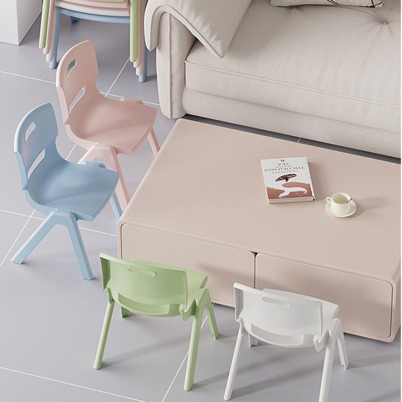 Contemporary Scandinavian Square PP Stackable Backrest Kids Low Stool For Living Room Cuvalon