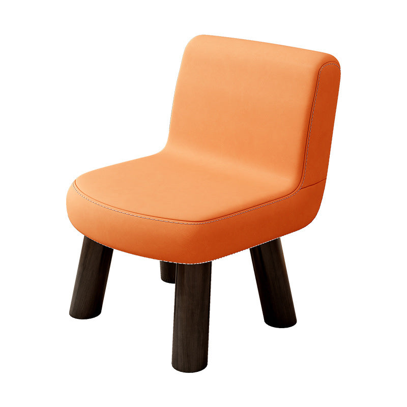 Contemporary Scandinavian Square High-Quality Faux Leather Pine Solid Wood Backrest Kids Low Stool For Living Room Cuvalon