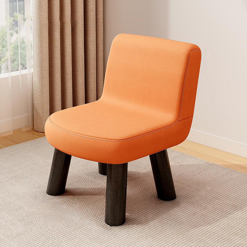Contemporary Scandinavian Square High-Quality Faux Leather Pine Solid Wood Backrest Kids Low Stool For Living Room Cuvalon