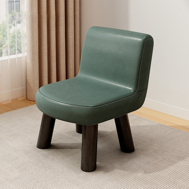 Contemporary Scandinavian Square High-Quality Faux Leather Pine Solid Wood Backrest Kids Low Stool For Living Room Cuvalon