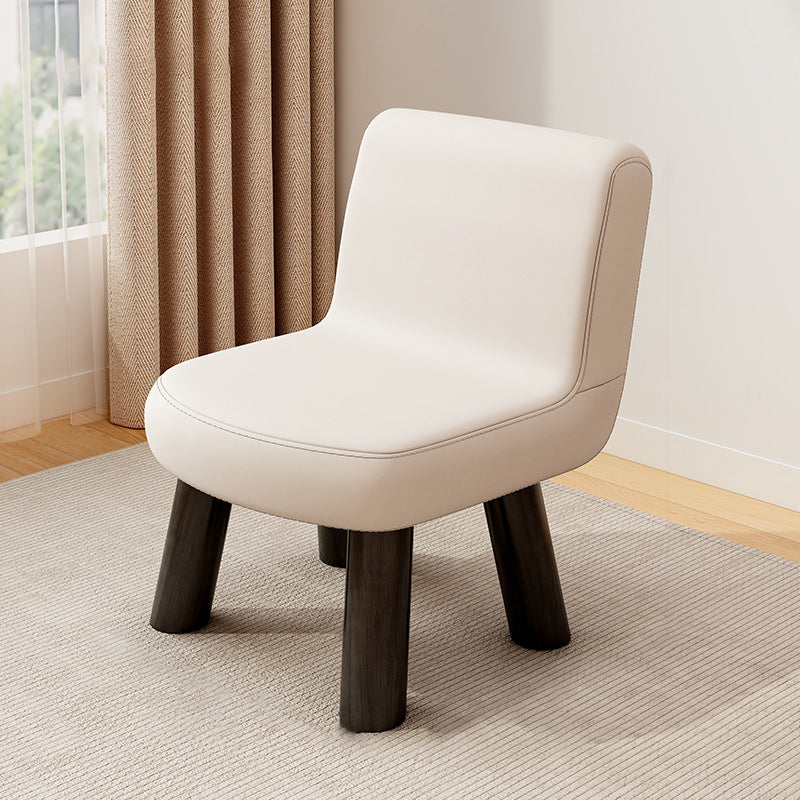 Contemporary Scandinavian Square High-Quality Faux Leather Pine Solid Wood Backrest Kids Low Stool For Living Room Cuvalon