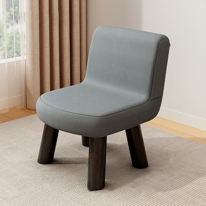 Contemporary Scandinavian Square High-Quality Faux Leather Pine Solid Wood Backrest Kids Low Stool For Living Room Cuvalon