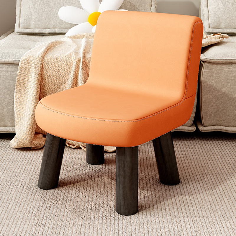 Contemporary Scandinavian Square High-Quality Faux Leather Pine Solid Wood Backrest Kids Low Stool For Living Room Cuvalon