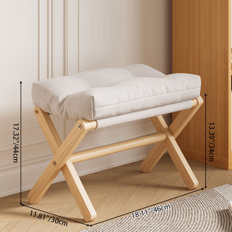 Modern Minimalist Rectangular Fabric Pine Solid Wood Foldable Kids Footstool For Living Room Cuvalon