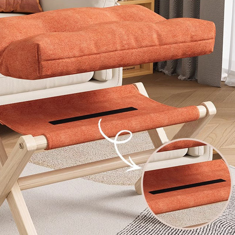 Modern Minimalist Rectangular Fabric Pine Solid Wood Foldable Kids Footstool For Living Room Cuvalon
