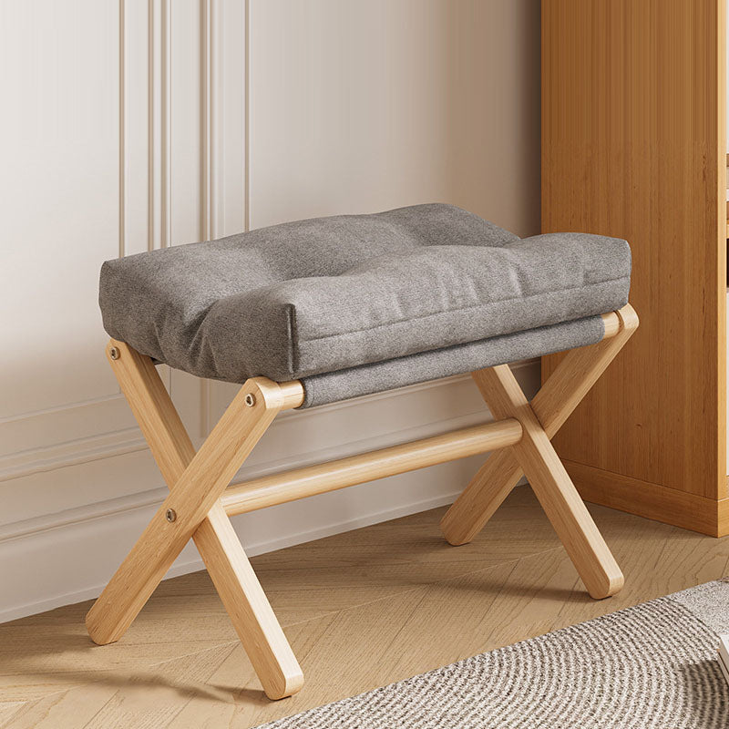 Modern Minimalist Rectangular Fabric Pine Solid Wood Foldable Kids Footstool For Living Room Cuvalon