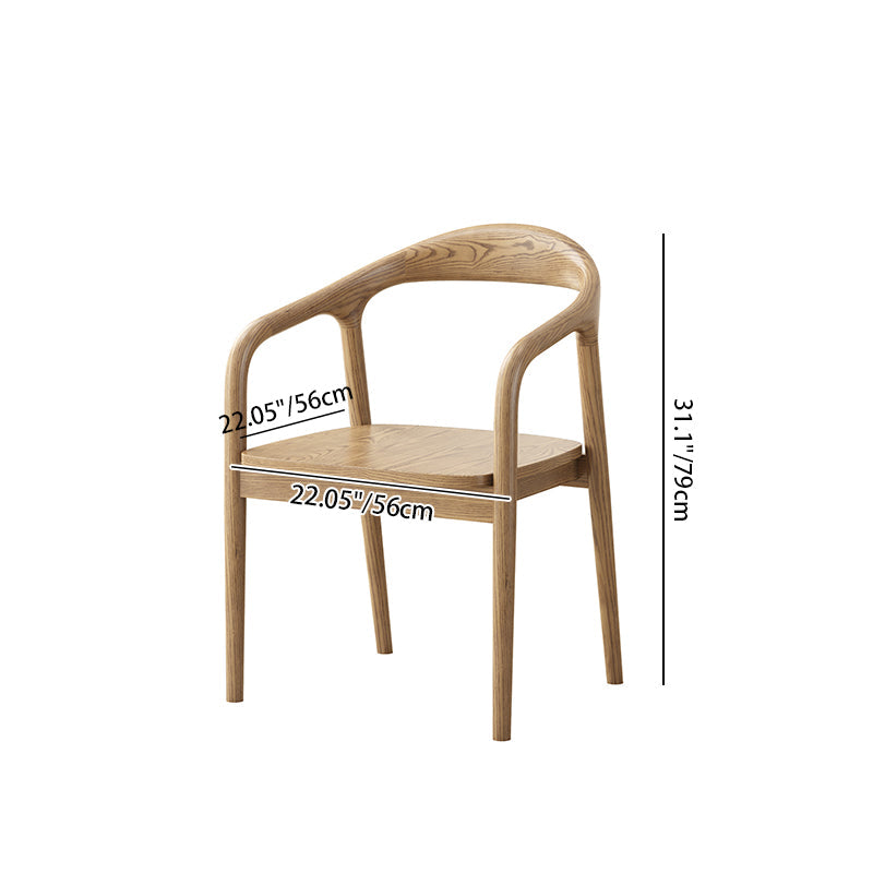 North American White Ash - Contemporary Scandinavian Solid Wood Dining Chair: Minimalist Square Profile - Backrest & Armrest Dining Chair For Dining Room Cuvalon