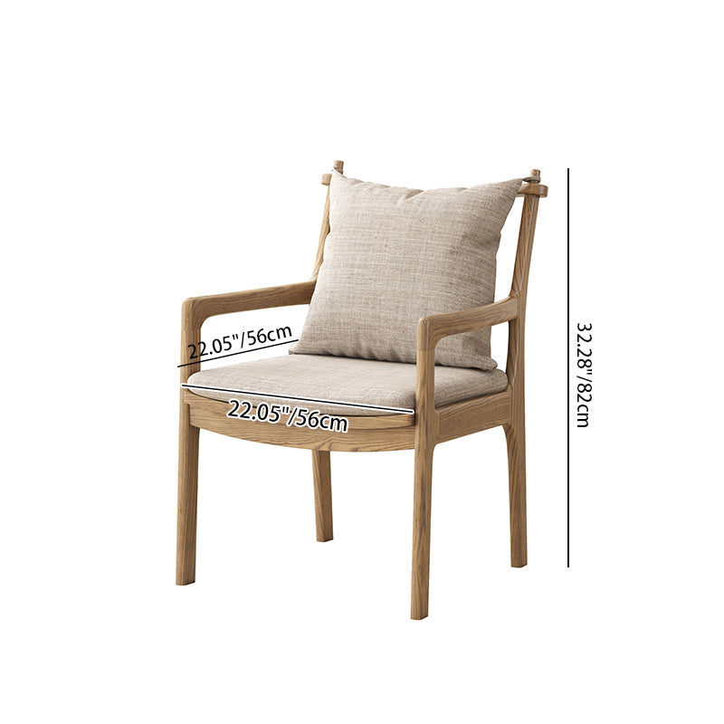 North American White Ash - Contemporary Scandinavian Solid Wood Chair: Sturdy Armrest & Backrest Dining Chair For Dining Room Cuvalon