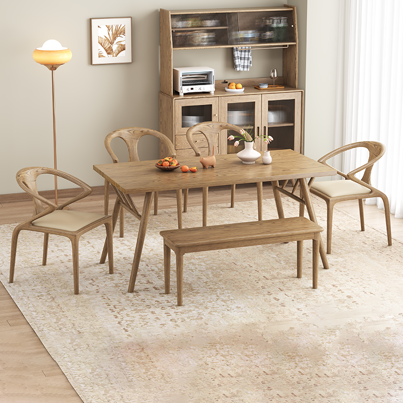 North American White Ash - Contemporary Scandinavian Solid Wood Chair: Microfiber Leather Comfort Seat Cushion - Integrated Armrest And Backrest Dining Chair For Dining Room Cuvalon