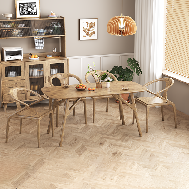North American White Ash - Contemporary Scandinavian Solid Wood Chair: Microfiber Leather Comfort Seat Cushion - Integrated Armrest And Backrest Dining Chair For Dining Room Cuvalon