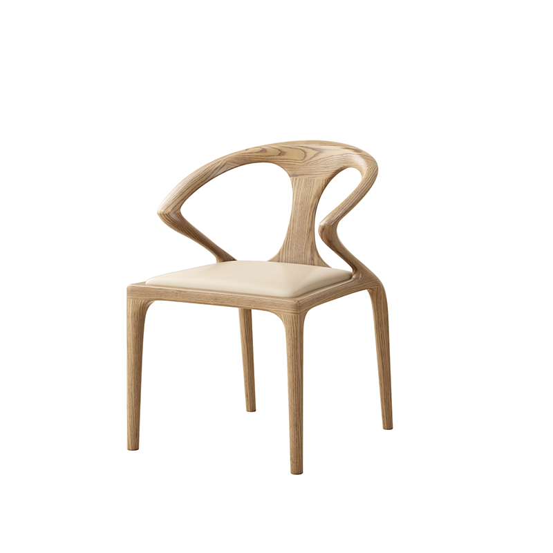 North American White Ash - Contemporary Scandinavian Solid Wood Chair: Microfiber Leather Comfort Seat Cushion - Integrated Armrest And Backrest Dining Chair For Dining Room Cuvalon