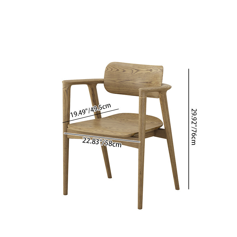 North American White Ash - Contemporary Scandinavian Solid Wood Chair: Delicate Natural Grain - Ergonomic Backrest & Armrest Dining Chair For Dining Room Cuvalon