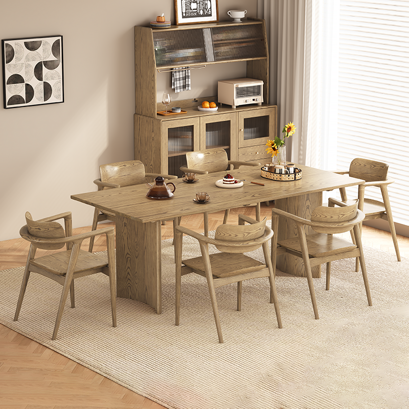 North American White Ash - Contemporary Scandinavian Solid Wood Chair: Delicate Natural Grain - Ergonomic Backrest & Armrest Dining Chair For Dining Room Cuvalon